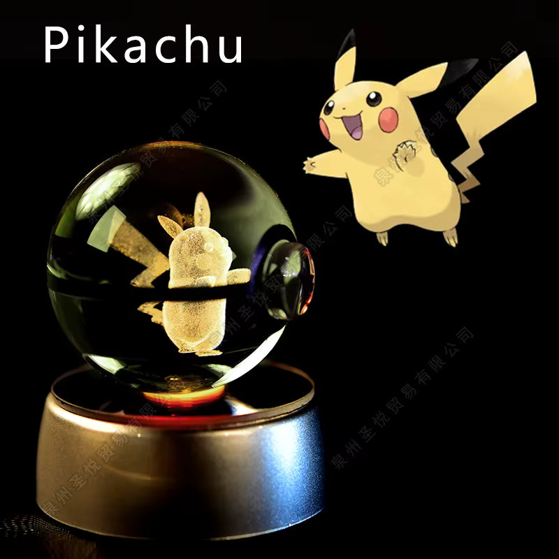 GlowOrb™ Light Sphere with electric spark creature design on LED base